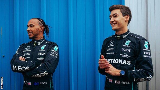 Lewis Hamilton and George Russell