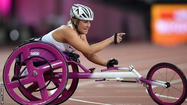 Sammi Kinghorn at the World Para-athletics Championships in London