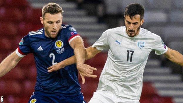 Scotland's Stephen O'Donnell and Israel's Hatem Abd Elhamed