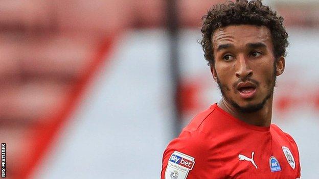 Jacob Brown in action for Barnsley