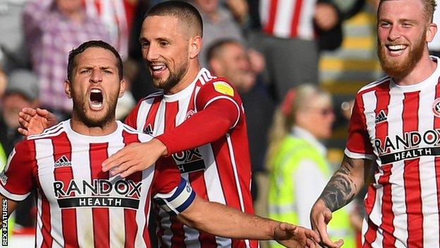 Billy Sharp celebrates his goal