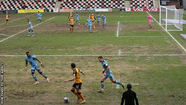 The Rodney Parade pitch has deteriorated this winter