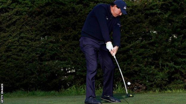 Phil Mickelson at the Monterey Peninsula Country Club Shore course