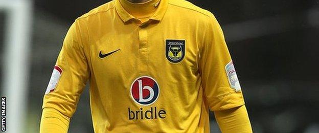 James Constable playing for Oxford United in 2012