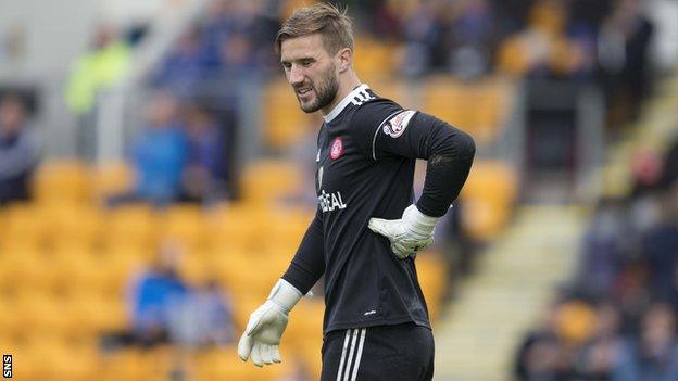 Hamilton goalkeeper Gary Woods