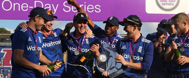 England with the one-day series trophy