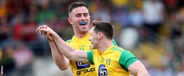 Patrick McBrearty (left) and Jamie Brennan (right) have scored a combined 1-24 for Donegal this summer