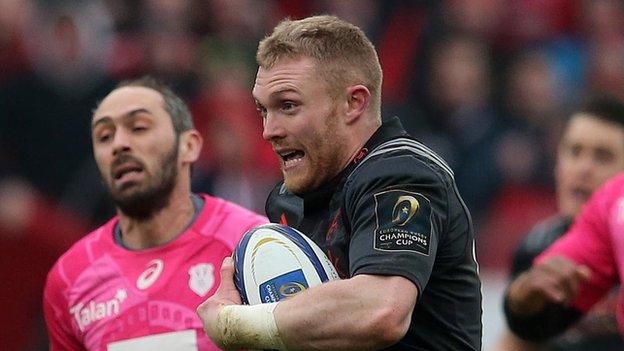 A Keith Earls try on the stroke of half-time helped Munster to victory against Stade Francais