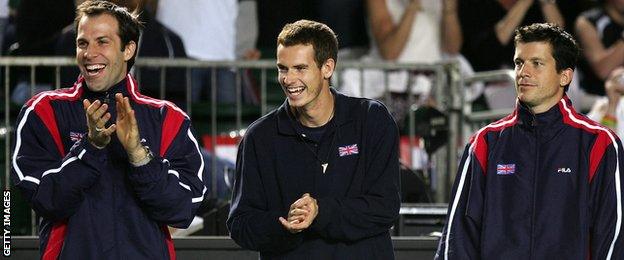 Greg Rusedski, Andy Murray and Tim Henman