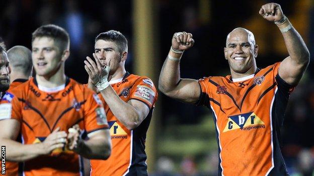 Castleford players celebrate