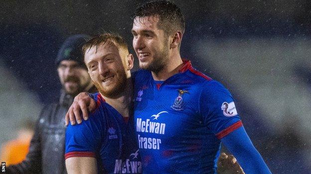 Inverness Caledonian Thistle's Nikolay Todorov (right)