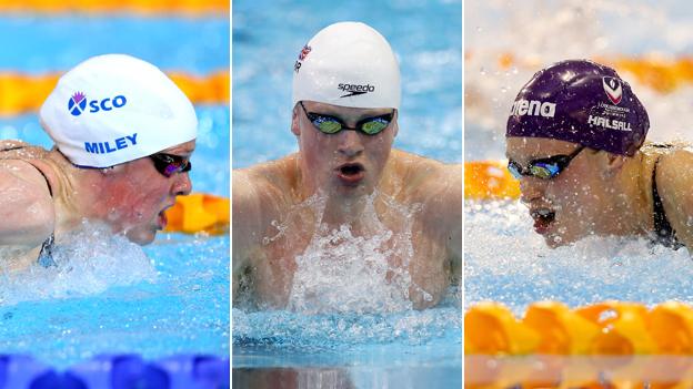 Hannah Miley, Adam Peaty and Fran Halsall