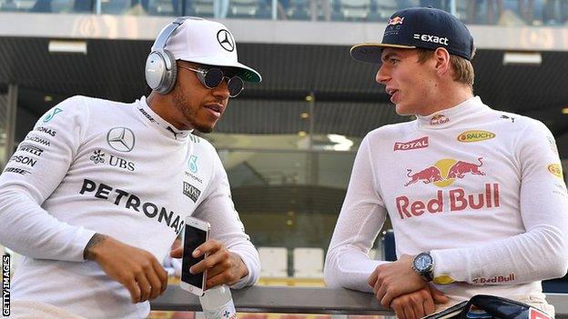 Lewis Hamilton and Max Verstappen