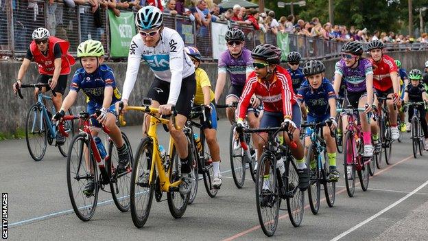 Geraint Thomas returned to Maindy Stadium in 2018 to promote the Tour of Britain