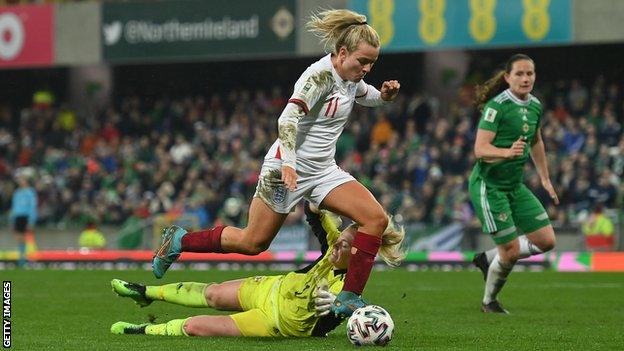 Lauren Hemp scores against Northern Ireland