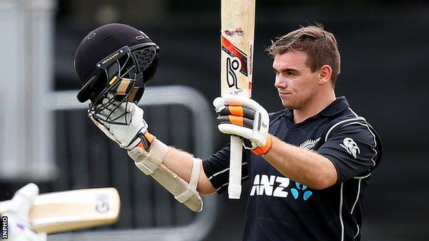 Tom Latham scored 104 off 111 balls as New Zealand set a winning score of 344-6