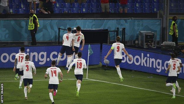 England players celebrate