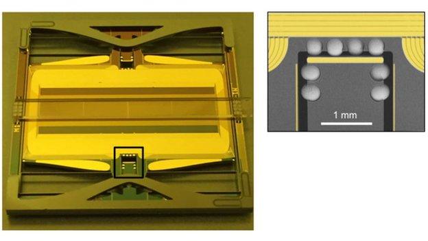 To protect the sensors, solder is melted in micro-pockets in the silicon to form buffers