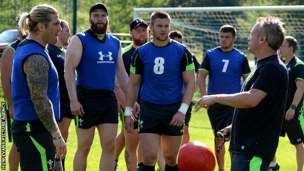 Wales players at a pre-World Cup training camp in Switzerland