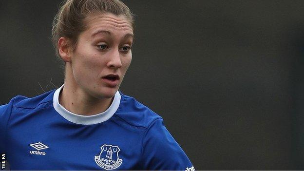 Claudia Walker in action for Everton