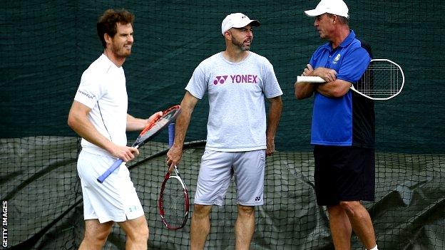 Andy Murray, Jamie Delgado and Ivan Lendl