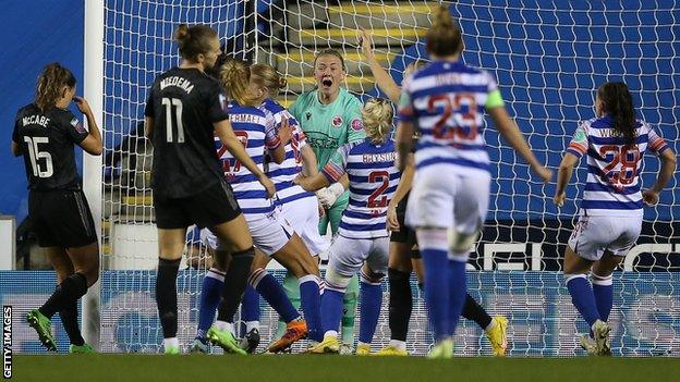 Jackie Burns saved a penalty on her Women's Super League debut for Reading on Sunday