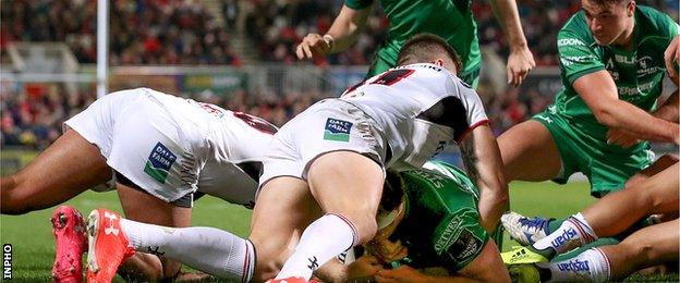 Connacht hooker Tom McCartney scored the only try of the first half in Belfast