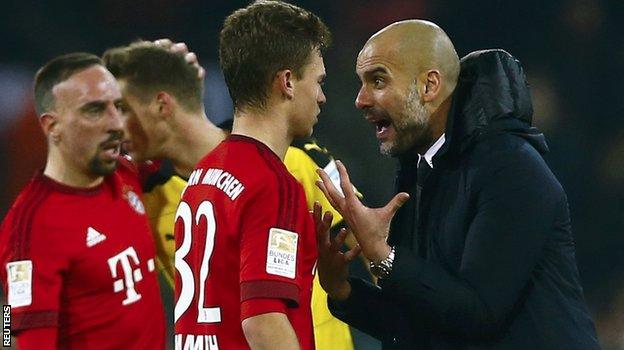 Pep Guardiola and Joshua Kimmich