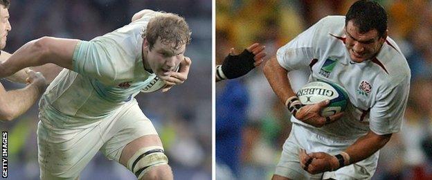 Joe Launchbury and Martin Johnson