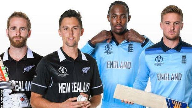 Kane Williamson, Trent Boult, Jofra Archer and Jason Roy line up in a split image