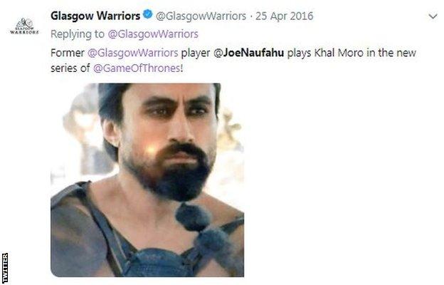 Glasgow Warriors tweet