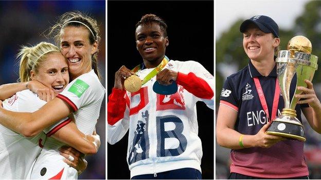 Steph Houghton, Nicola Adams and Heather Knight