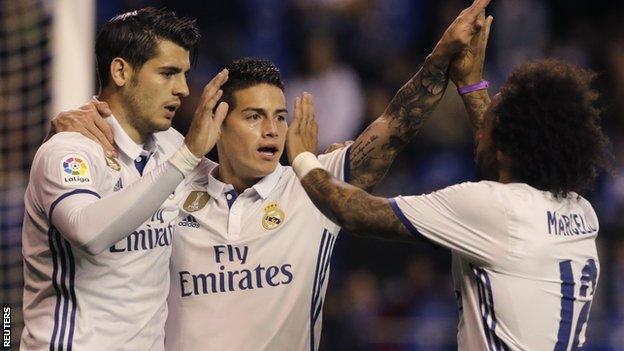 James Rodriguez celebrates