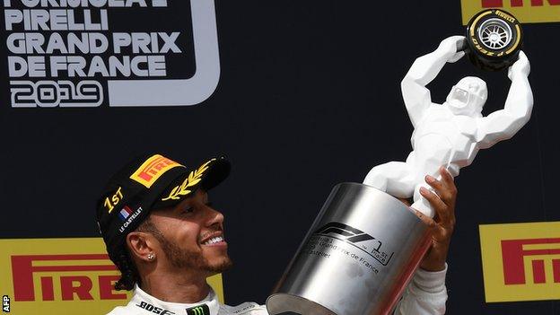 Hamilton and trophy