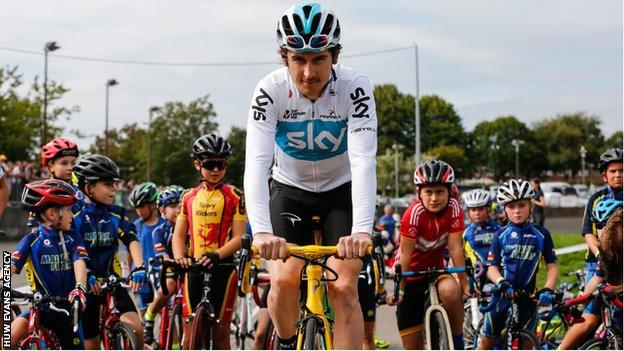 Geraint Thomas at Maindy Stadium in 2018