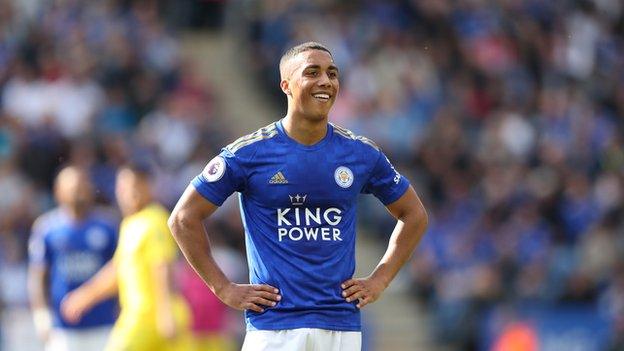 Youri Tielemans playing for Leicester