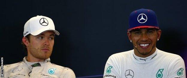 Nico Rosberg and Lewis Hamilton