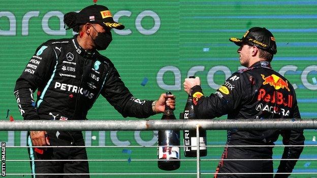 Lewis Hamilton and Max Verstappen