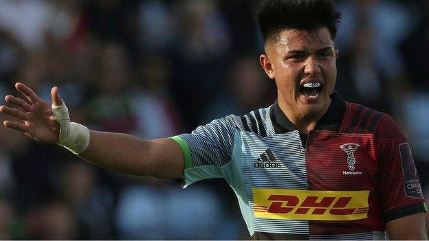 Marcus Smith claimed all 13 of Harlequins' points in the French Alps