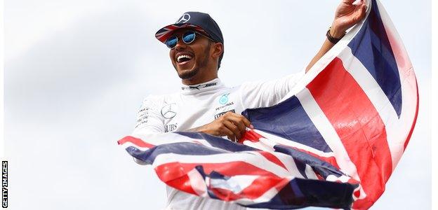 Lewis Hamilton after winning the 2016 British GP