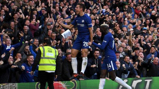 Azpilicueta celebrates after goal