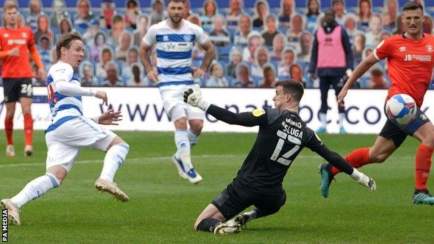 Stefan Johansen (left) scores for QPR