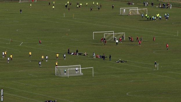 Amateur football on Hackney Marshes