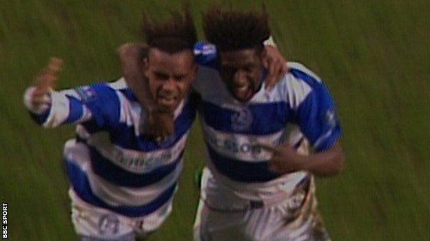 QPR's Trevor Sinclair celebrates FA Cup goal