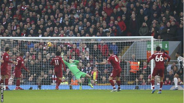 Dejan Lovren scores for Liverpool against Newcastle United