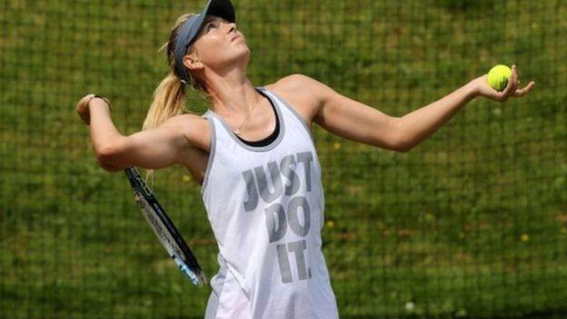 Maria Sharapova wearing a Nike t-shirt