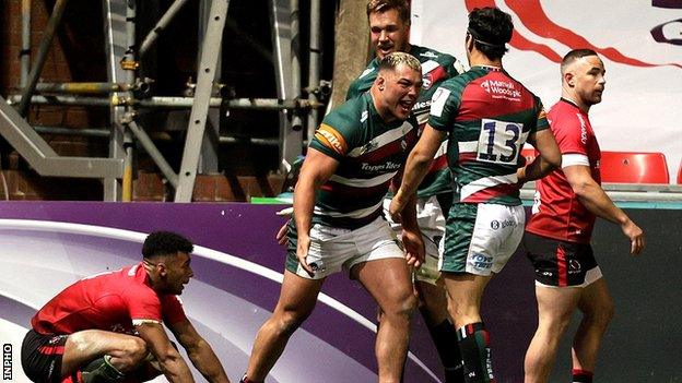 Ellis Genge's second-half try helped Leicester earn a comeback win over Ulster at Welford Road