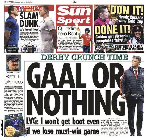 Saturday's Sun back page