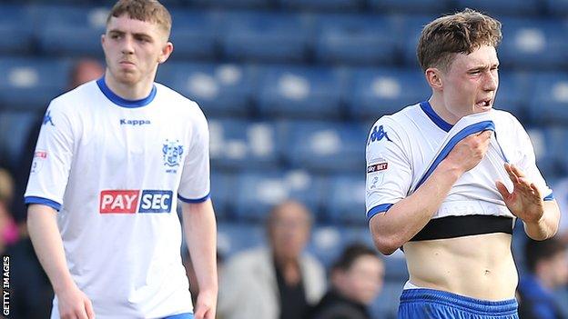 Bury players at the final whistle against Northampton