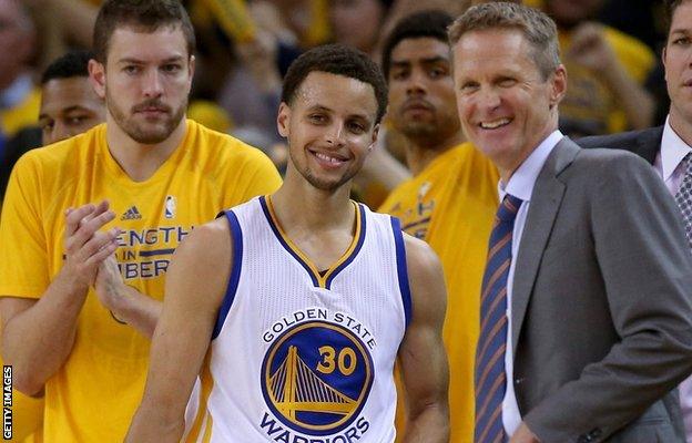 Stephen Curry and Steve Kerr